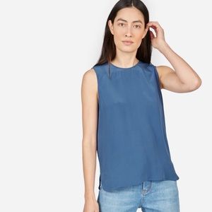 Everlane silk shell tank in blue